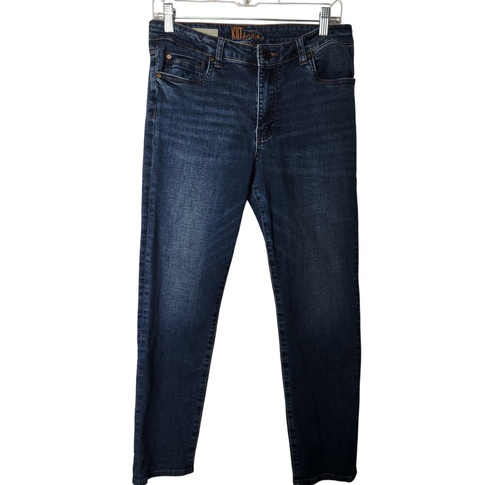 Kut From The Kloth Blue Dark Denim Katy High Rise Ankle Straight Leg Jeans Sze 6